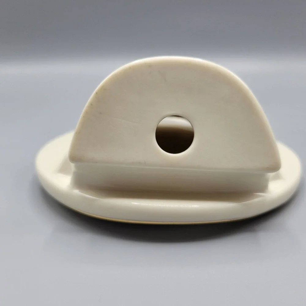 Vintage Ceramic Lenox Round Picture Frame Ivory & Gold Trim 5